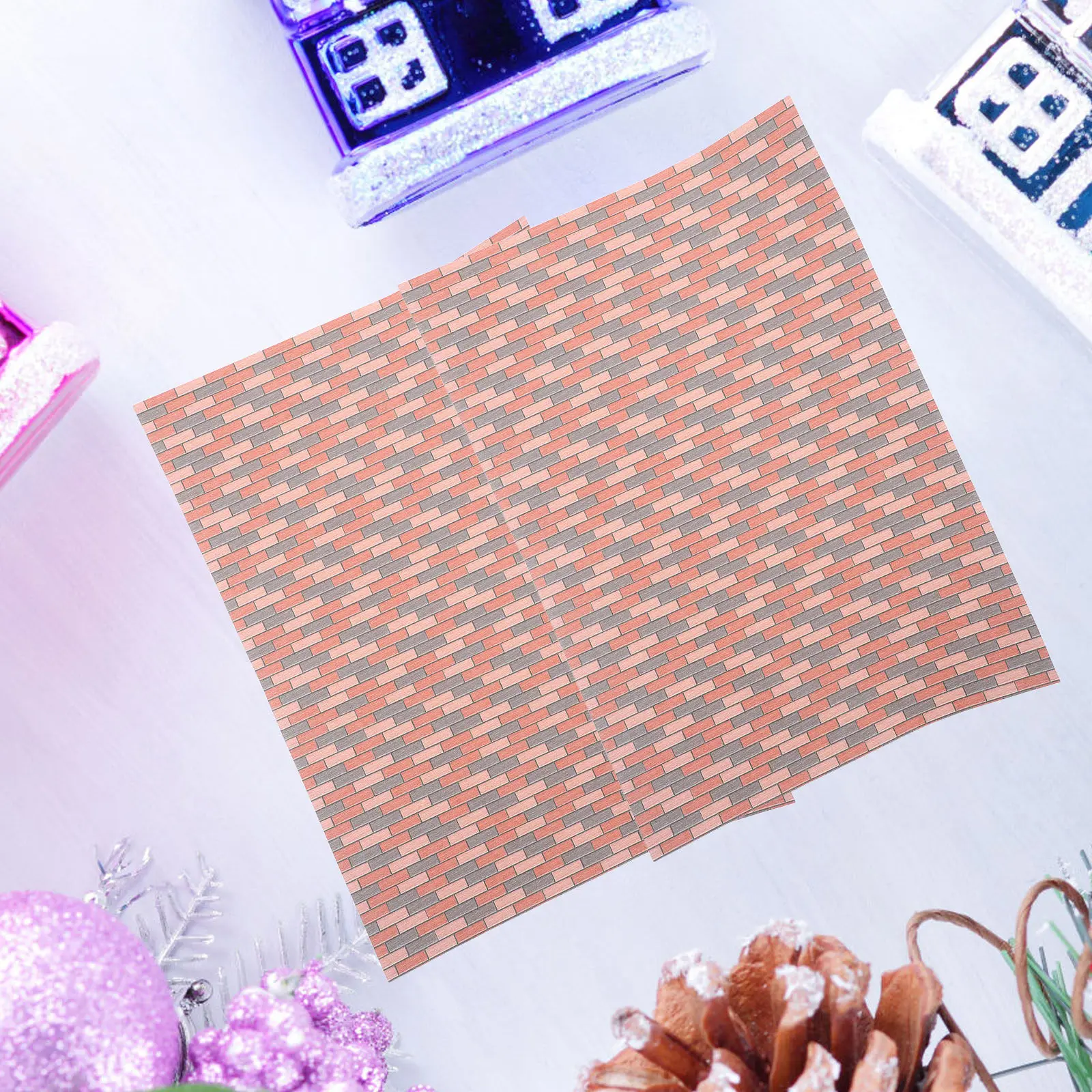 

2 шт. наклеек на стену формата А4 для кукольного домика, для использования на улице, с реалистичной текстурой кирпича и камня, самоклеящиеся, съемные, миниатюрные обои для стен, крошечные