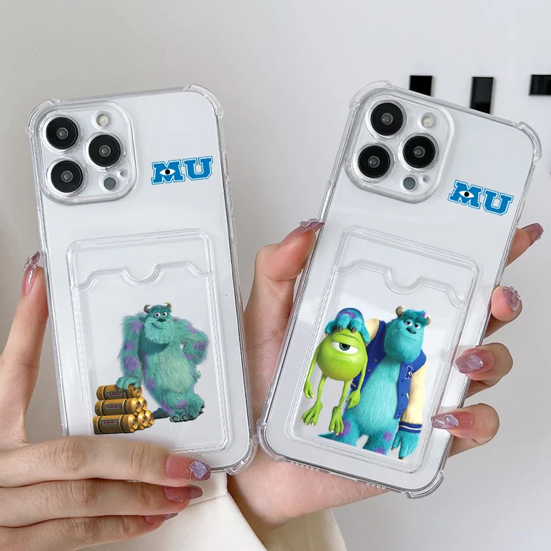 Monsters Inc Art Fashion For iPhone 15 14 13 12 11 XS XR X 8 7 Pro Max Plus Mini Photo Card Bag Transparent Cover Phone Case