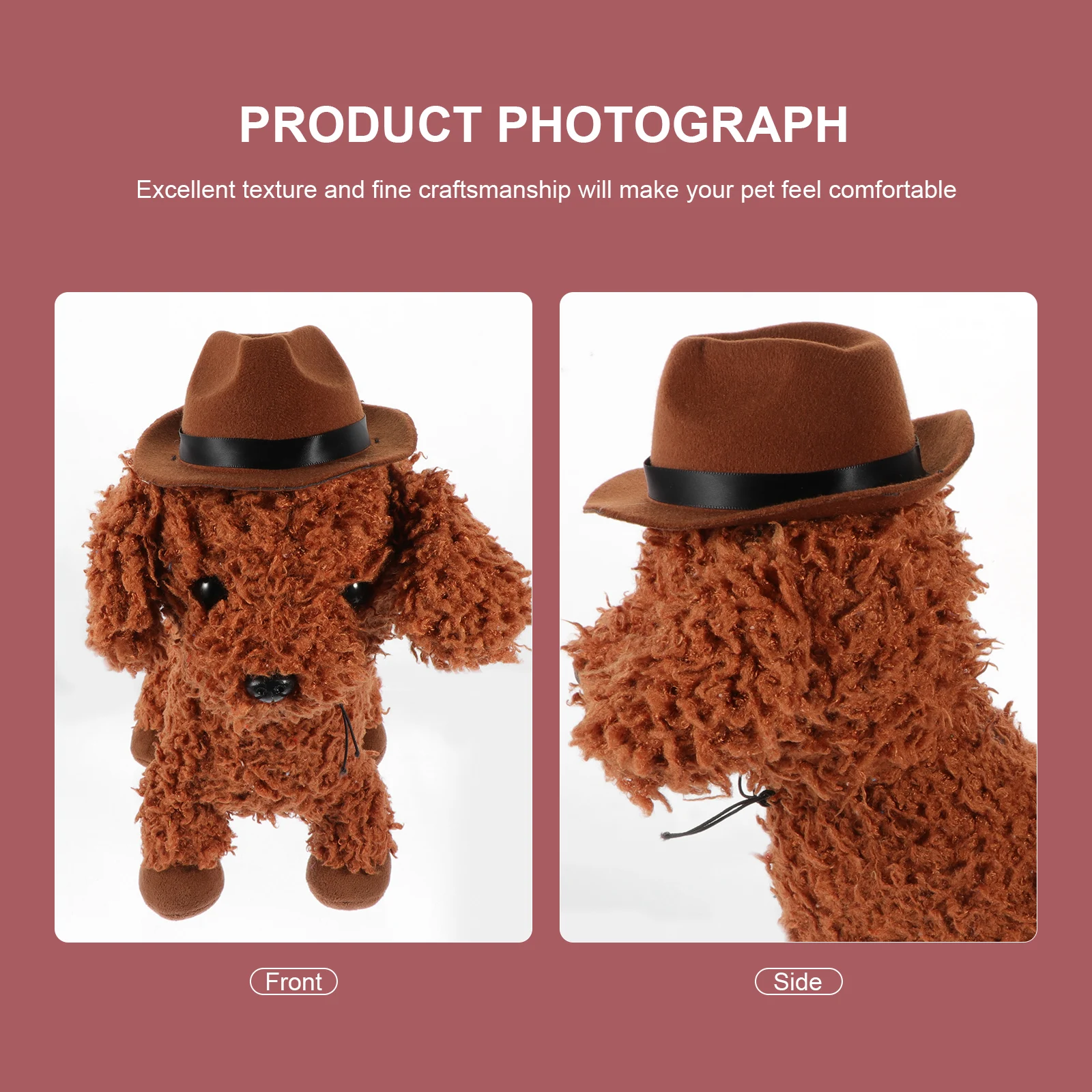 

Dog Hat For Pets High-Grade Comfortable Absorbent Adjustable Cowboy Style Strap Puppy Kitten Accessory