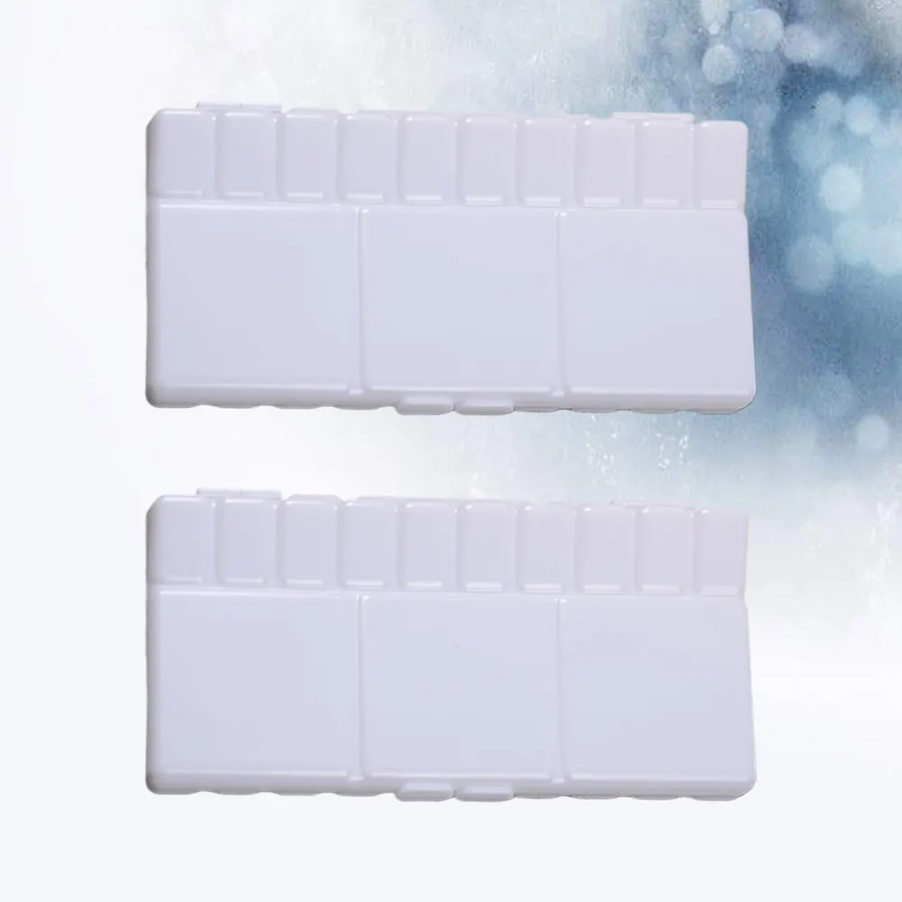 2Pcs Paint Tray Lightweight Plastic Palette Folding Art Paint Box for Acrylic Watercolor Painting Palettes Professional Artists