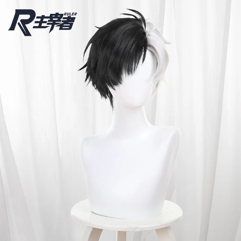 Anime WIND BREAKER Cosplay HARUKA SAKURA Wig Halloween Play Party Stage High Quality Short Black White Curly Hair Costume Props