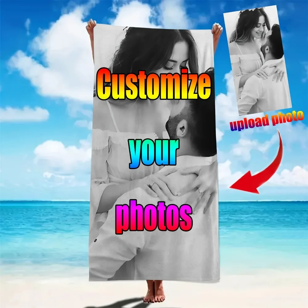 

1pc Custom Photo Beach Towel, Personalized Design Your Image for Travel, Swimming, Sports, Soft Comfortable Summer Essential