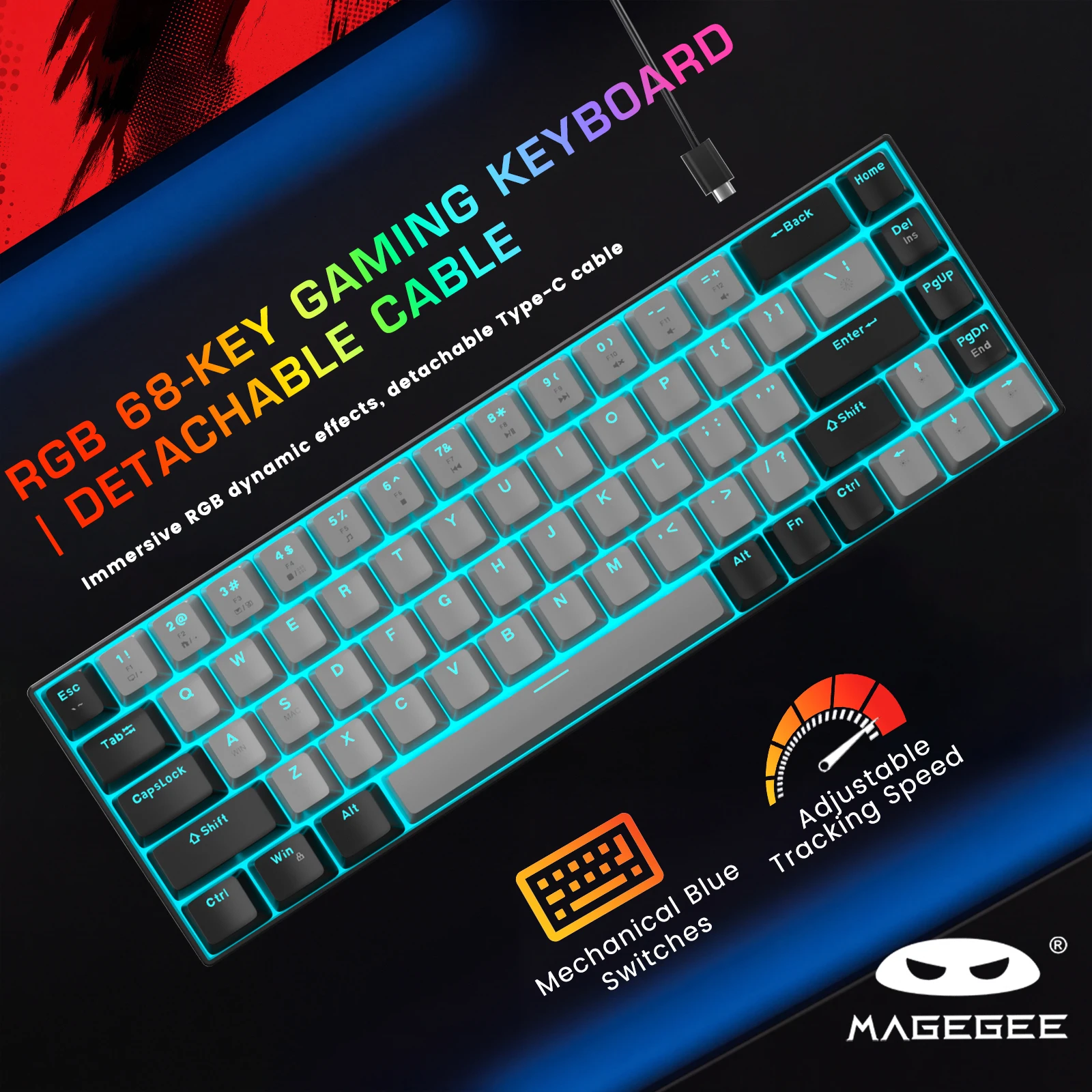 Gaming Console Or Pc - MageGee MK‑Box 60% Mechanisch Toetsenbord 68