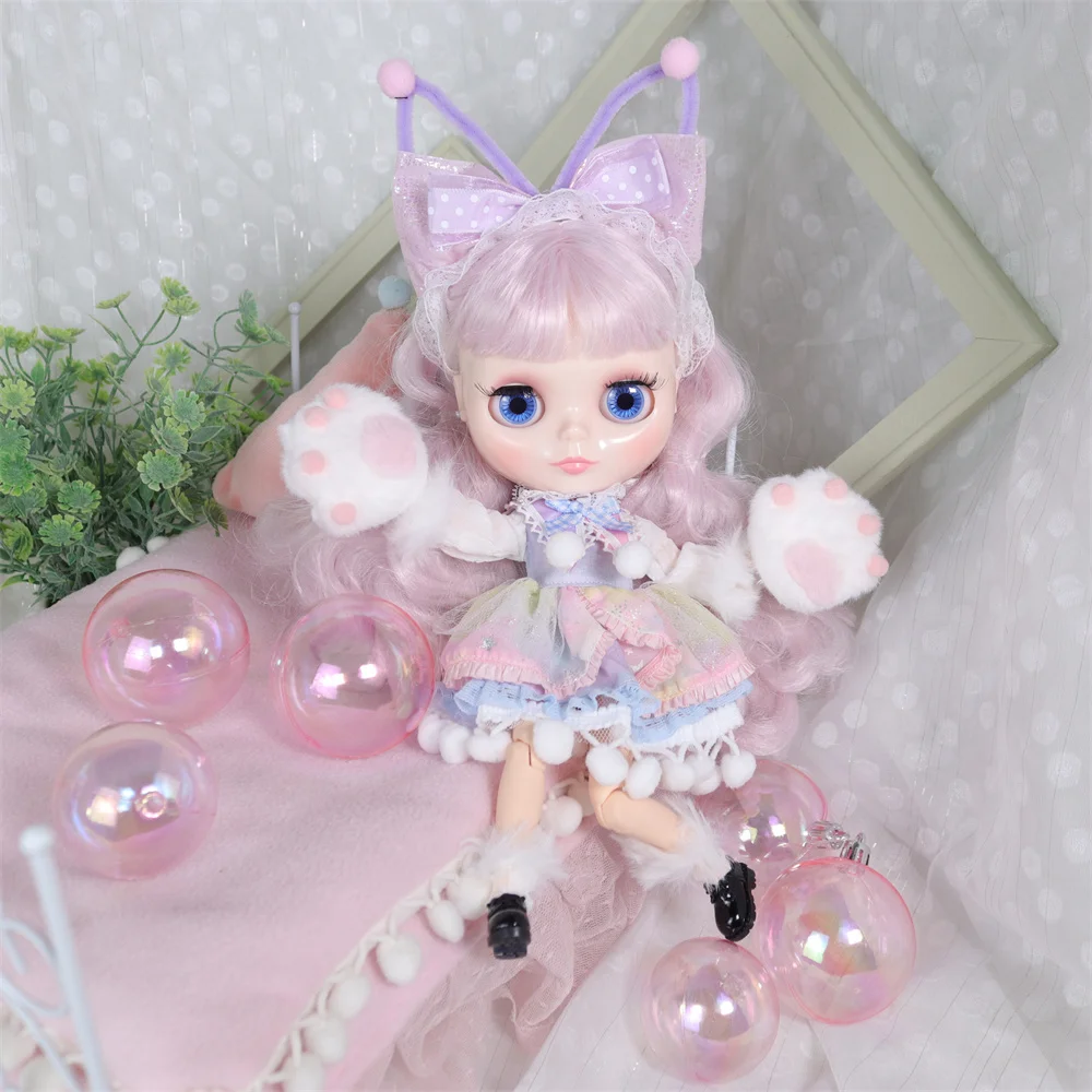 ICY DBS Blyth Doll 30cm 1/6 BJD Toy Joint Body Glossy Face with Big Breast Different Hair Color White Skin set for sale