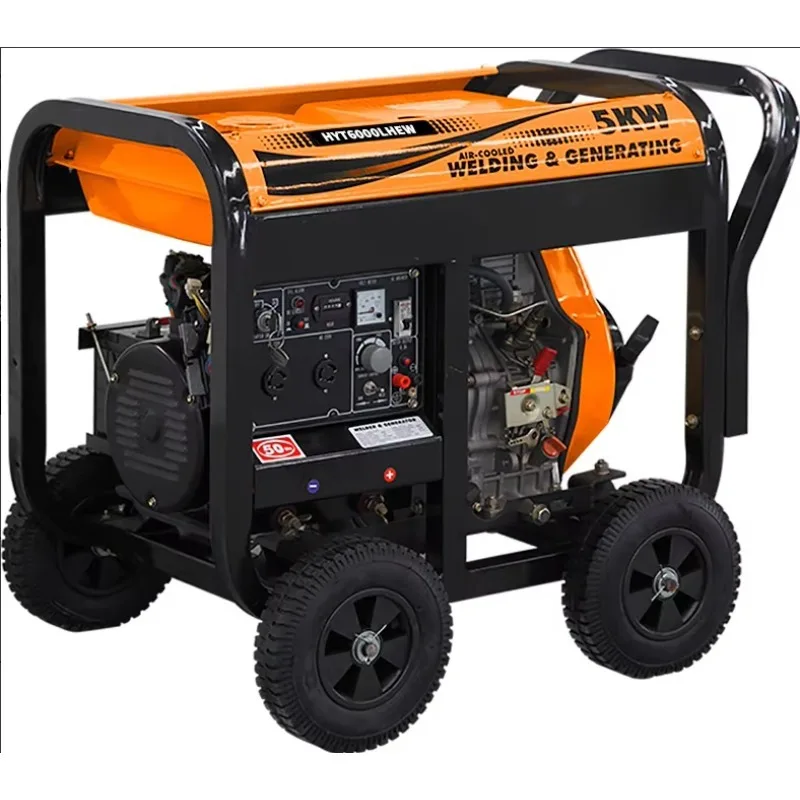 4.5kVA Diesel Welding Open Generator 5kVA Max Power 12V DC Electric Start Mobile Trailer Portable Emergency Backup Power Factory