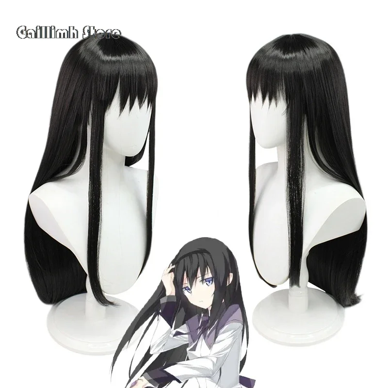 Anime puella magi madoka magica cosplay akemi homura cosplay kostüm kleidung perücke uniform cosplay lolita rock kleid frau set