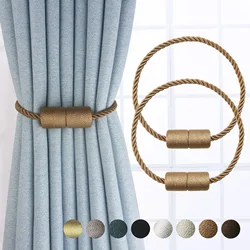 4pcs Strong Magnetic Curtain Tiebacks Outdoor Elegant Decorative Tie Backs Modern Rope Tiebacks For Drapes Window Curtain Holdba