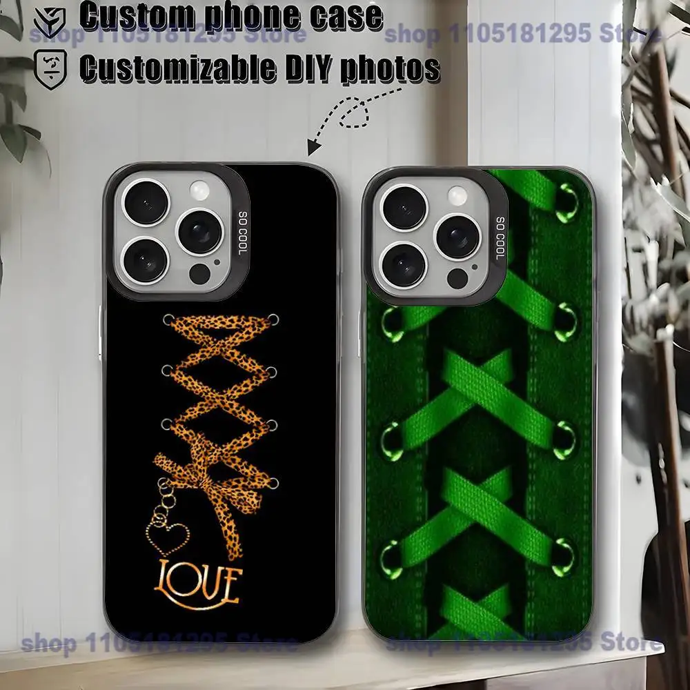 

Personalized Sneaker Lace Pattern Phone Case For iPhone17,16,15,14,13,12,11,Mini,Pro,MAX,plus,Black Matte Shockproof Cover