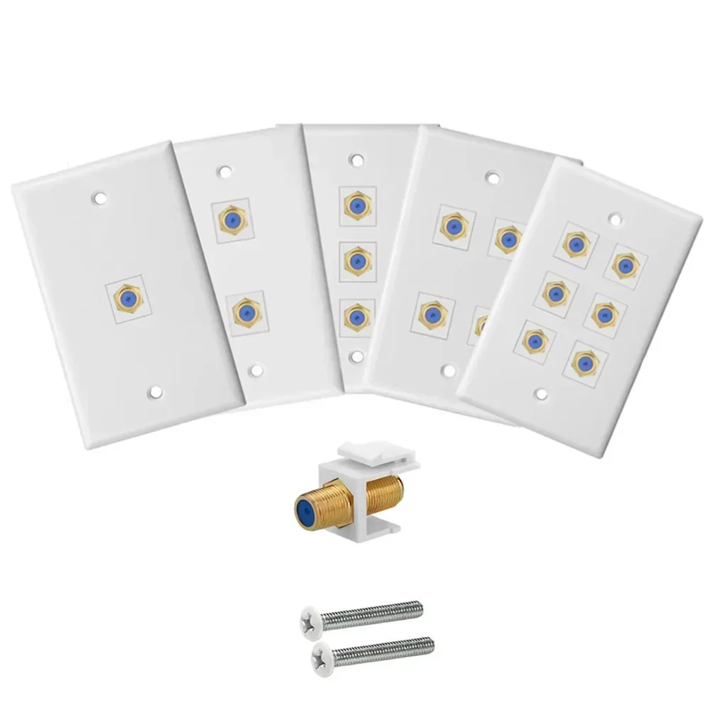 Placa de pared satélite para televisión, Cable Coaxial RCA, conector Coaxial para CCTV TV ABS Ket, placa frontal ABS, 1/2/3/4/6 puertos