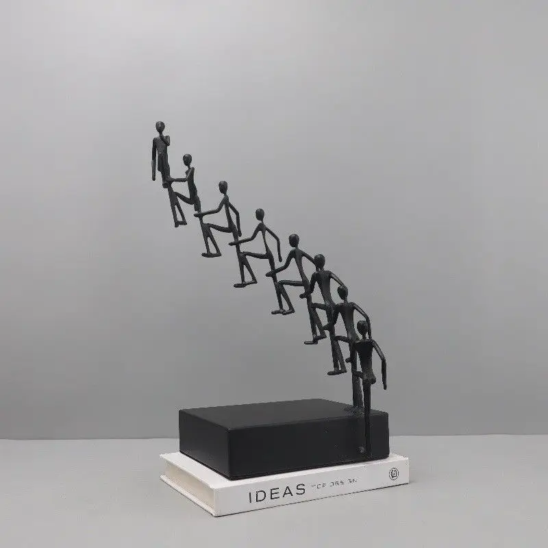 Modern Art‑Style Ascending‑Posture Human Figurine Ornament for Living Room TV Cabinet Entrance Opening‑Celebration Decor