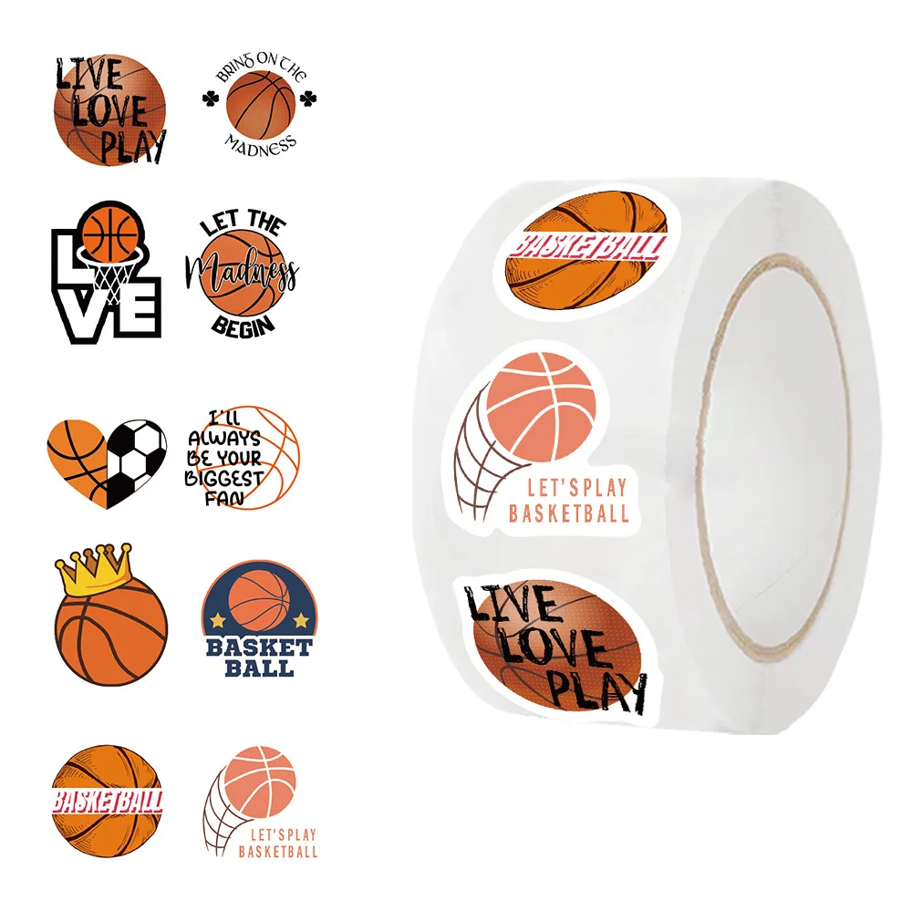 500Pcs/Roll Basketbal Sport Cartoon Graffiti Stickers Telefoon Gitaar Laptop Notebook Koffer Waterflessen Sticker Cadeau