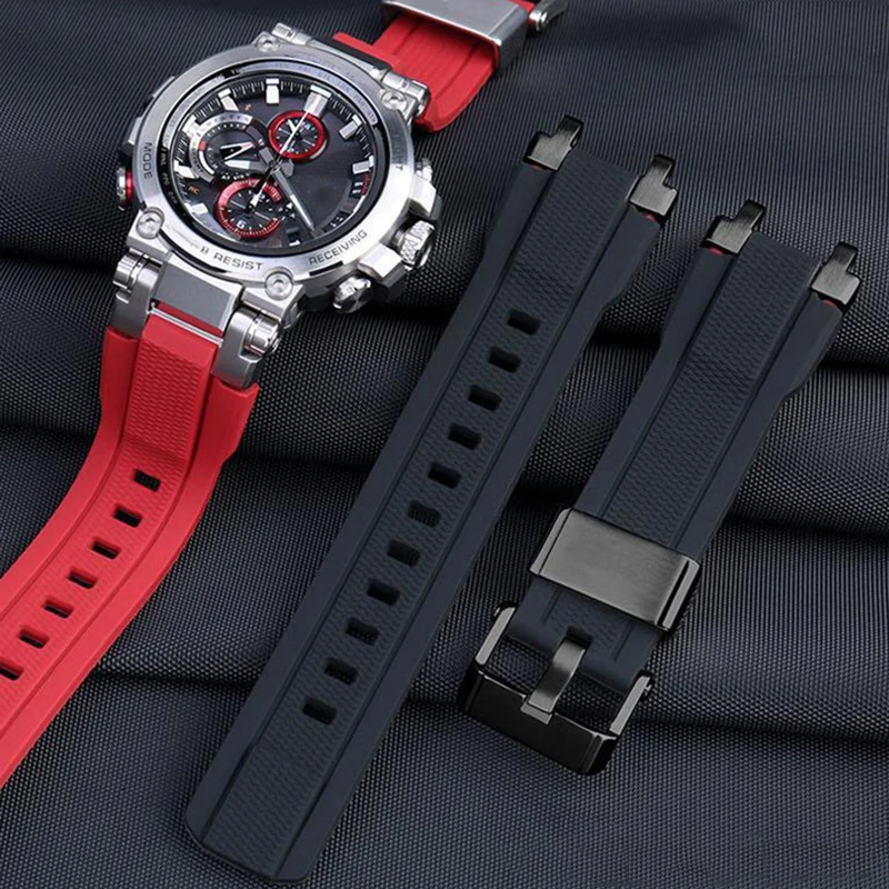 

Аксессуары для часов, сменный ремешок для часов Casio MTG-B1000 G1000, ремешок для часов из твердой стали, резиновый силиконовый Браслет с пряжкой с язычком