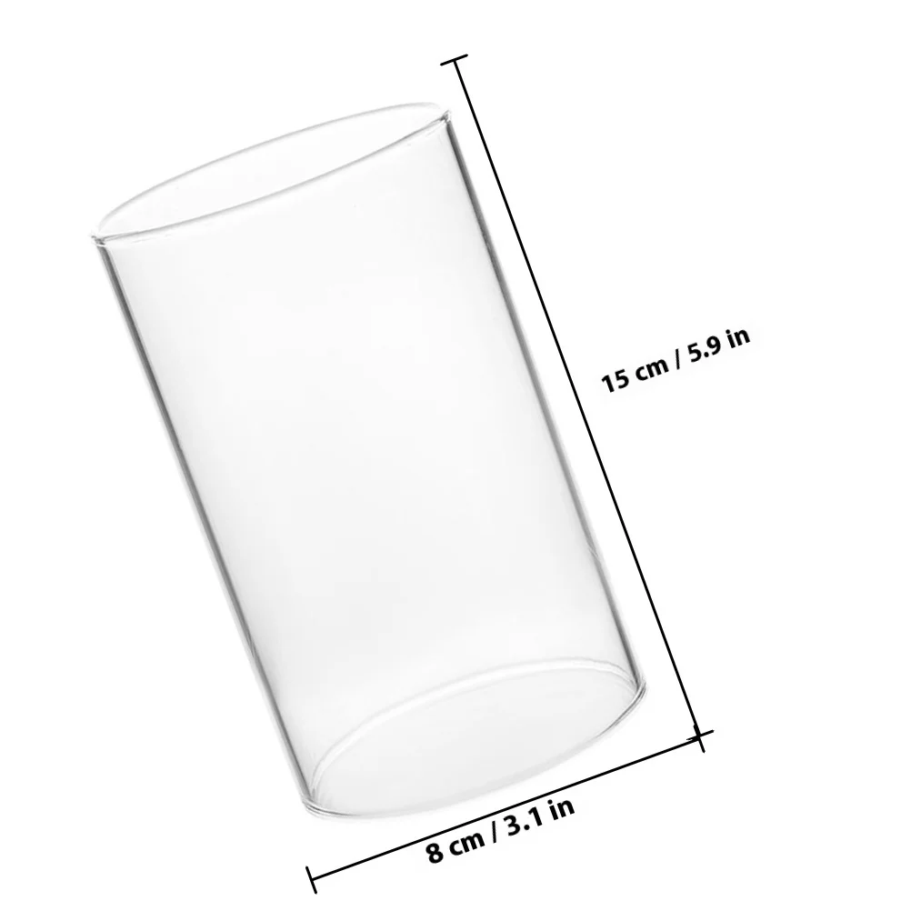 Glass Shade High Borosilicate Clear Cylinder Decorative Windproof Holder Sleeve Home Wedding Banquet Decor