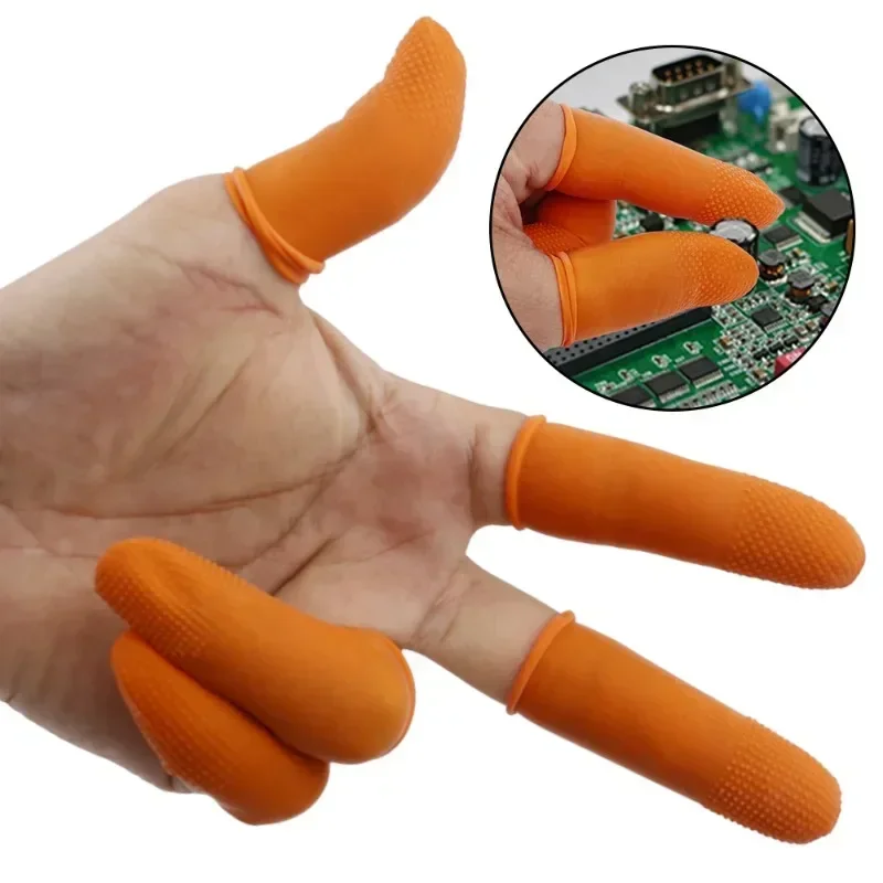 10/300PCS Disposable Finger Cover Natural Rubber Non-slip Finger Cots Anti Static Fingertips Protector Gloves Household Tool