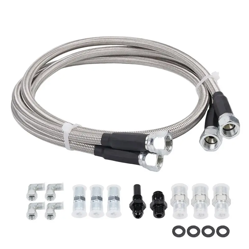 NEW HOT In Stock-6AN 70" Transmission Cooler Hose Line Kit With Separator Clamps For GM Chevy TR6060 C5 C6 AOD 4L80E TH350 TH400