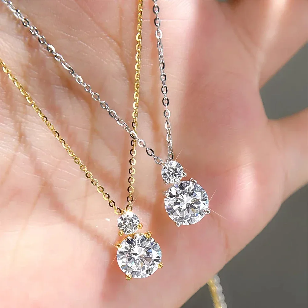 FCGJHW 2.3CT Brilliant Round Moissanite Pendant Necklace S925 Silver GRA Diamonds for Women Daily Wear Fine Jewelry 2026
