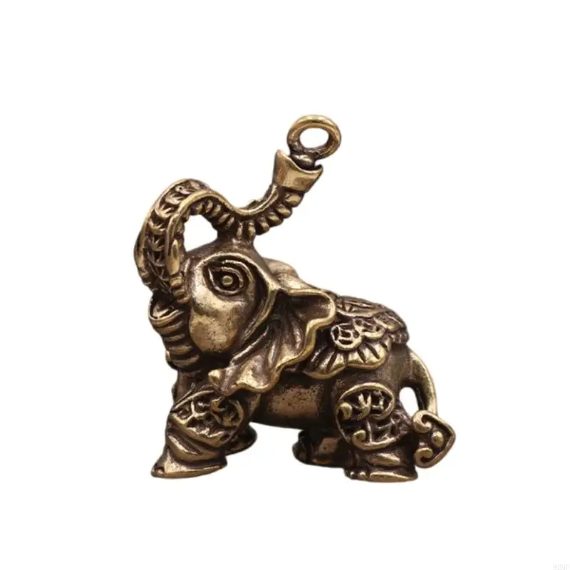 

92MF Brass Elephant Figurine for Collectors and Enthusiasts Home Fengshuis Ornament