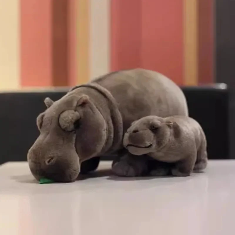 

20/35cm Halloween Lifelike Standing Hippos Stuffed Animal Toys Soft Hippopotamus Plush Toy Christmas Birthday Gift For Kids