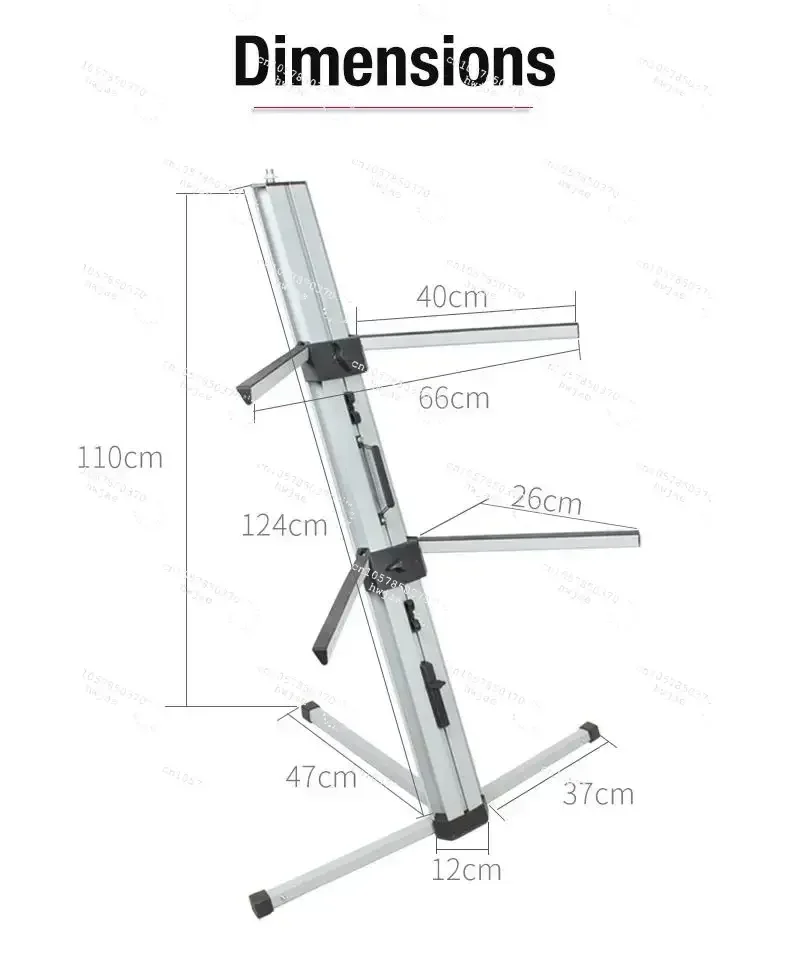 Studio Professional Portable Aluminum Column 2 Tier Spyder Keyboard Stand for Keyboard Piano
