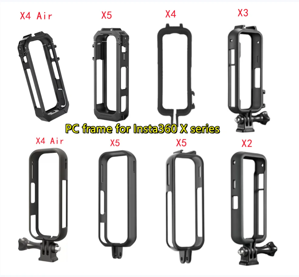 Housing Frame Cage Bag for Insta360 X4 Air/X5/X4/X3/X2 Camera Expansion Accessories Protective Shell Cage with Universal Adapter