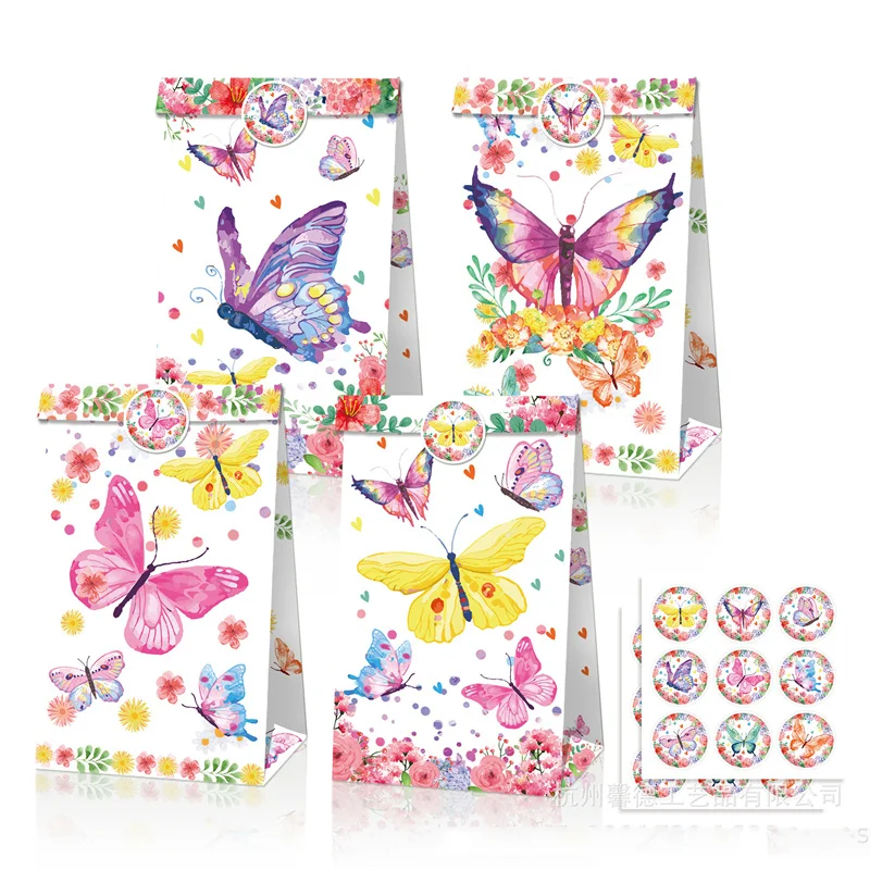 Butterfly Birthday Party Decorations DIY Supplie Purple Pink Spring Floral Paper Cups Napkins Plates Candy Bags for Kids Event