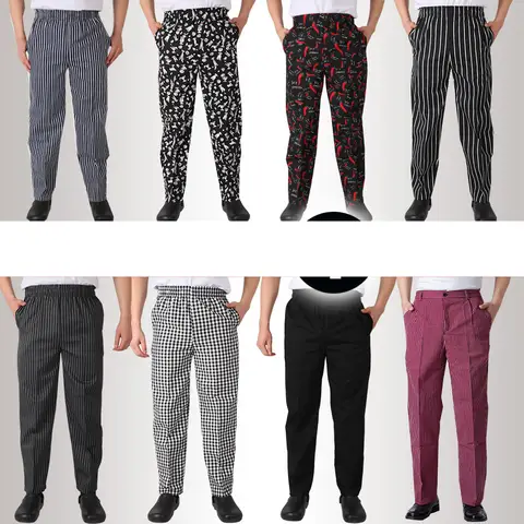 Pantalones de Chef para Hombre y Mujer, Pantalones de Trabajo Ligeros y Holgados para Cocina de Restaurante, Accesorios de Chef, Uniforme de Chef