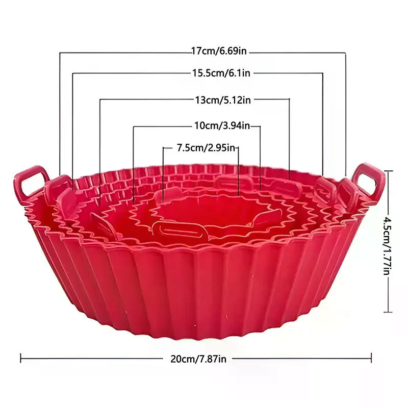 Air Fryer Silicone Tray Baking Mat Fried Basket Liner Pot Holder Grill Pan Replacement Bakeware Pizza Pan For Healthy Cooking view 6