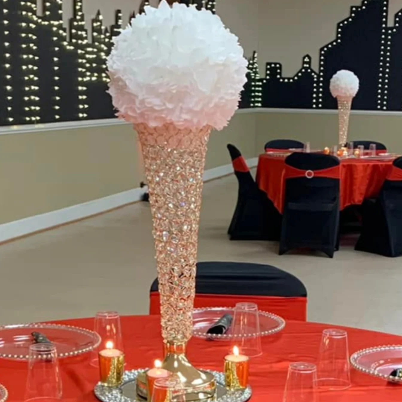 

10pcs )80cm tall)ew Wedding Decoration Exquisite Small Crystal Flower Stand Wedding Centerpieces