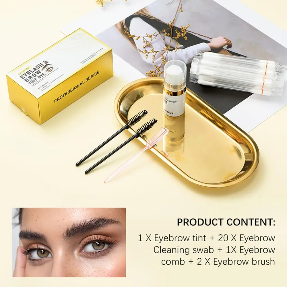 Tinte semipermanente para cejas, tinte rápido, Gel de tinte fácil, Kit de tinte para cejas, maquillaje, crema para cejas