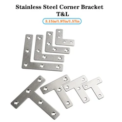 stainless steel corner bracket Bracket Extrusion plate fastener L /T 12Pcs connection plate Heavy duty flat Angle brace