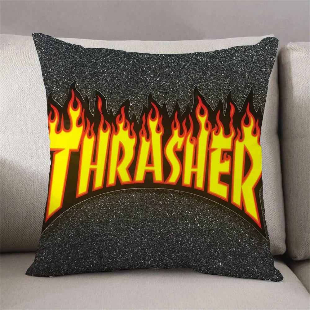 Декоративная наволочка из полиэстера и хлопка T-Thrasher, брендовая нетоксичная экологически чистая вязаная квадратная форма