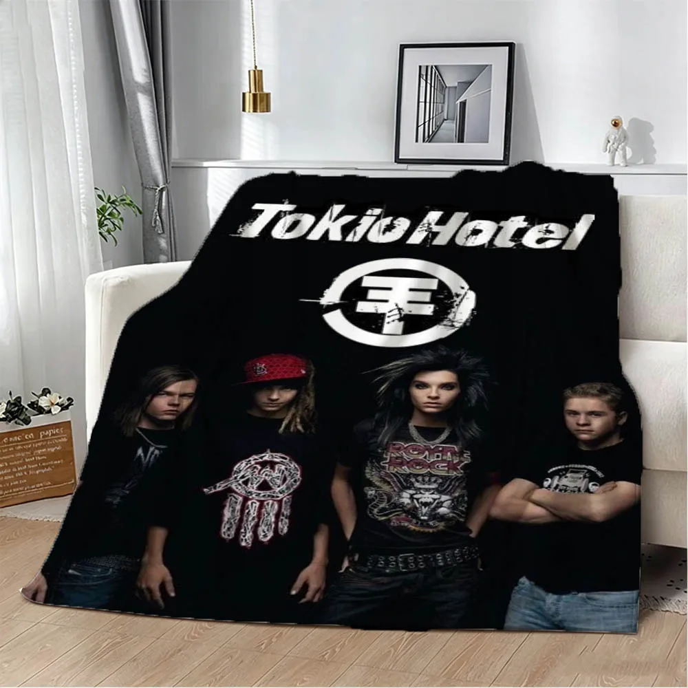 3D T-Tokio oF Band H-Hotel Music Singer Flannel Blanket Soft Throw Blanket Art For Home Decor Bedroom Bed Sofa Picnic Fans Gifts