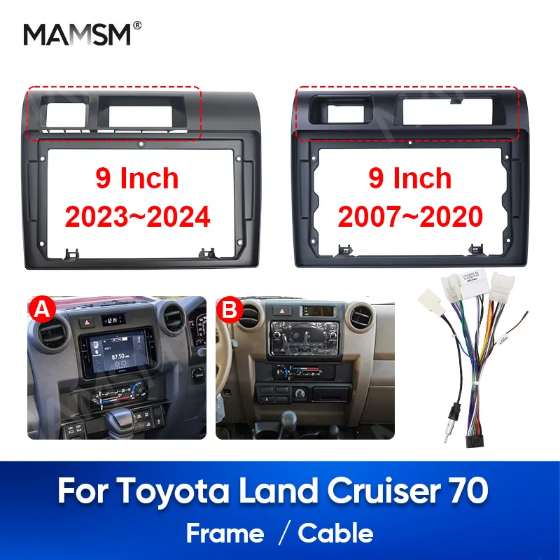 MAMSM 2023-2024 For TOYOTA LAND CRUISER 70 Car Radio Fascia Car Radio Panel Wire Cable Harness Frame Dashboard Accessories