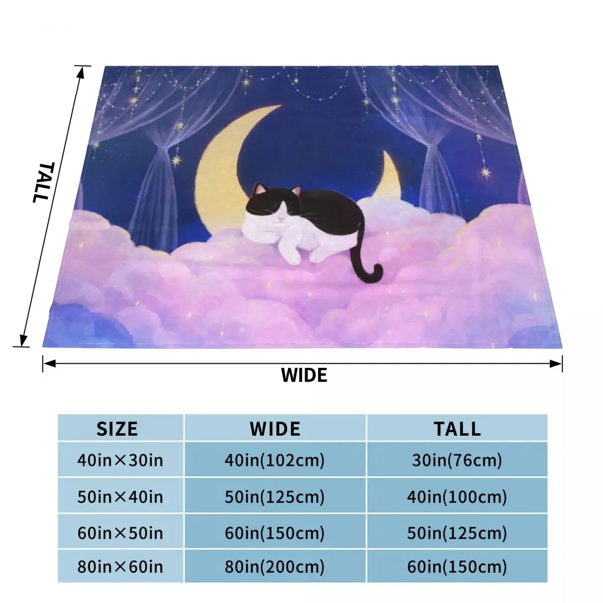 Tuxedo Cat on Pink Clouds Throw Blanket Thermal Decorative Sofas Blankets