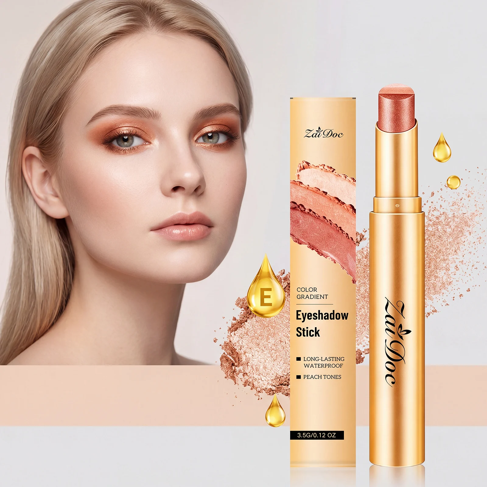 3-Farben-Gradient-Lidschatten-Stift-Set, matt und schimmernd, Creme-Lidschatten, dreifarbig, wasserfest, langanhaltender Lidschatten-Stift für Frauen – Detail 3