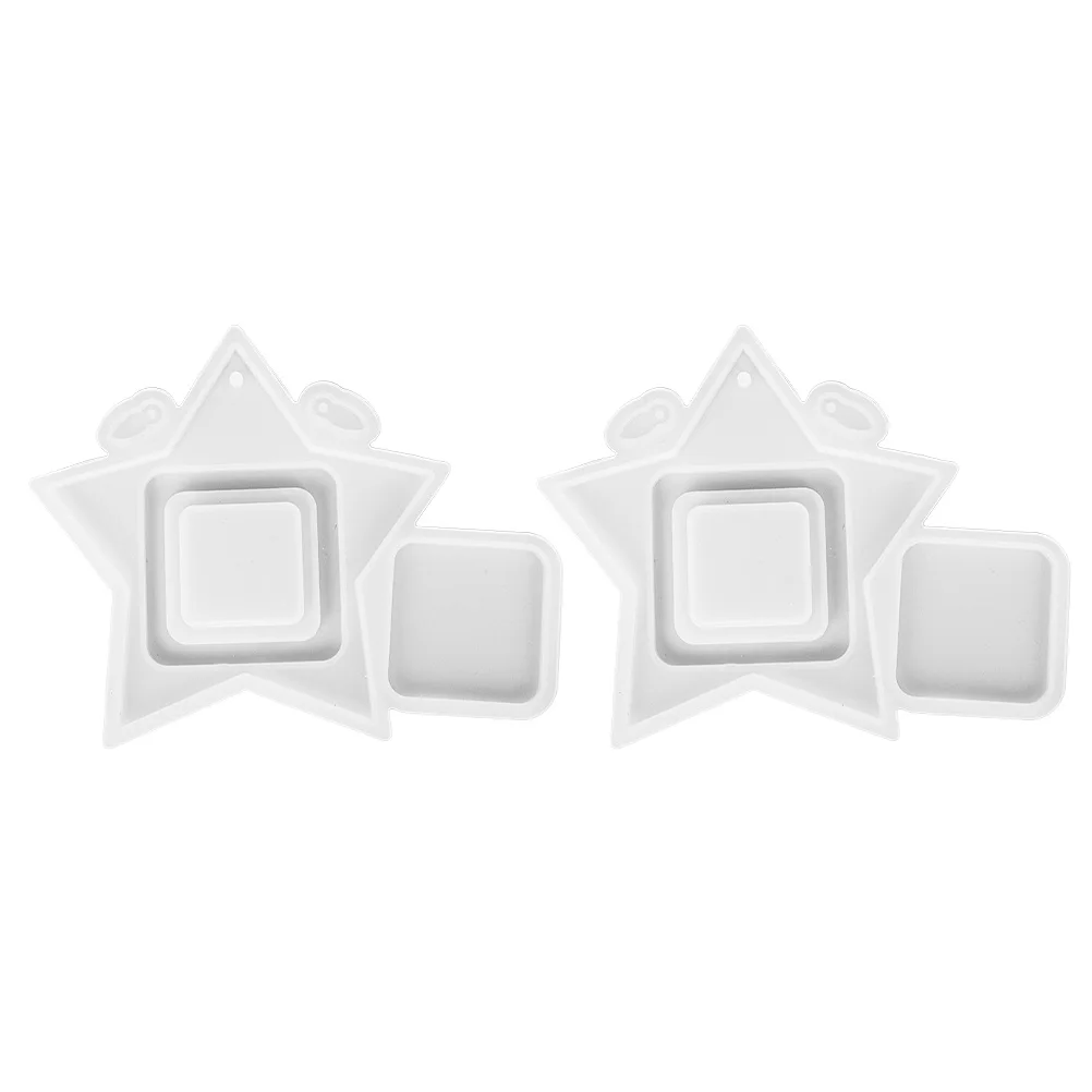 

2pcs Star Photo Frame Mold Silicone Craft Resin Epoxy Hexagon White Picture Making Supplies Jewelry Accessories