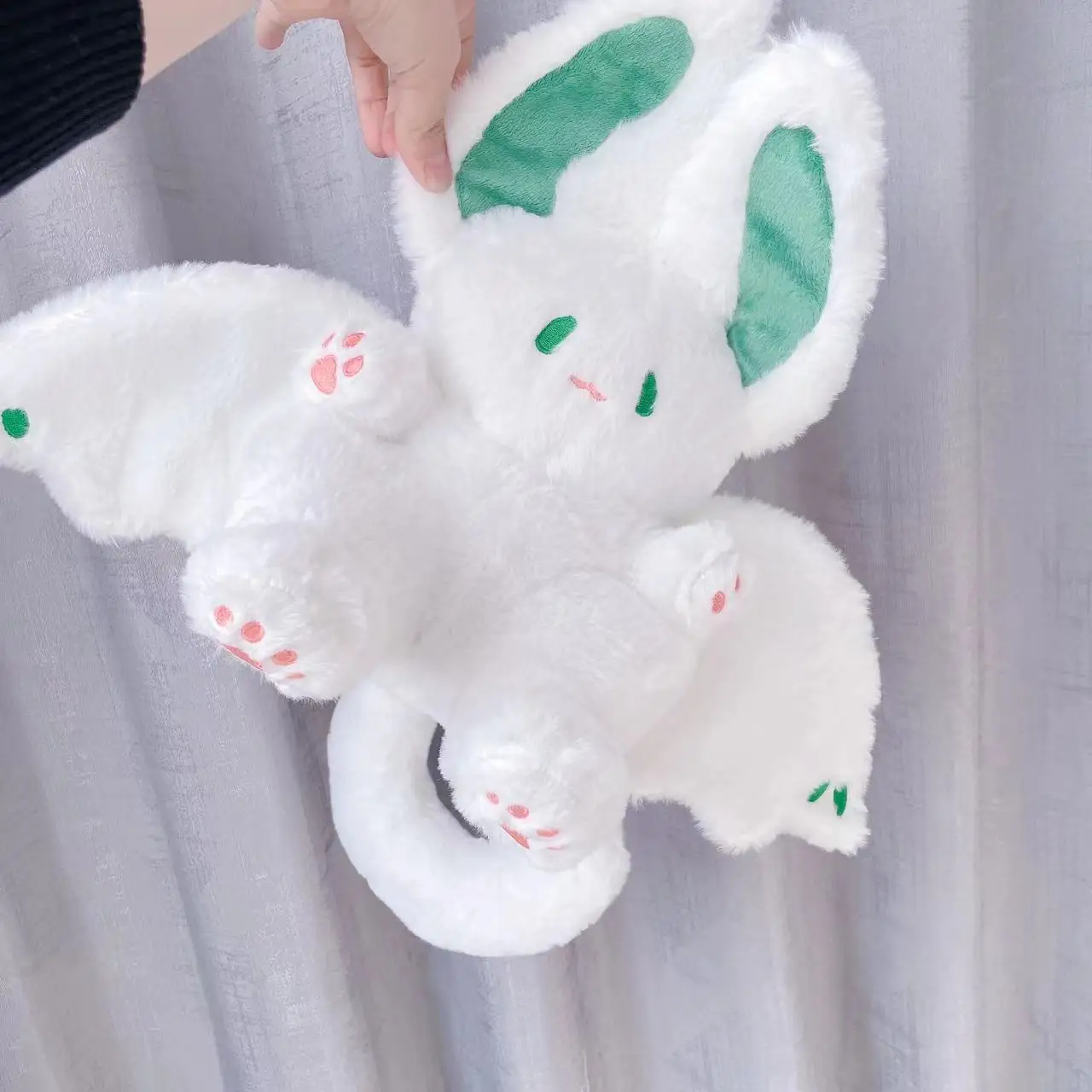 35cm Kawaii Flying White Rabbit Plush Toy Anime Bat Wings Stuffed Doll Appease Sleeping Toys Lovely Gifts