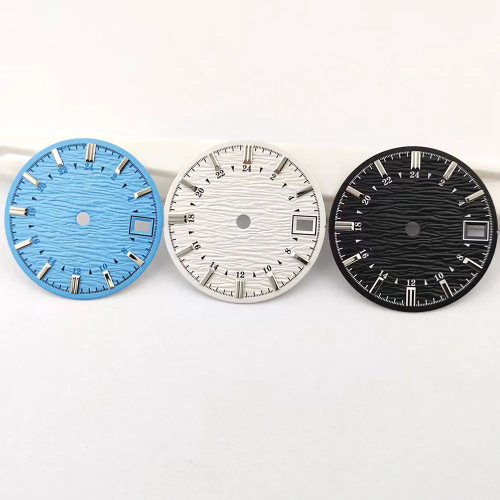 28.5mm dial nh34/nh35 dial Watch dial custom logo water ripple surface refit dial suitable for nh34/nh35 movement