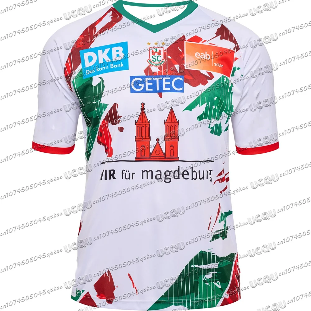 24-25 رجل SC Magdeburg كرة اليد قميص ملابس رياضية المتضخم التدريب كرة اليد موحدة تنفس للجنسين جيرسي المحملة رداء علوي غير رسمي