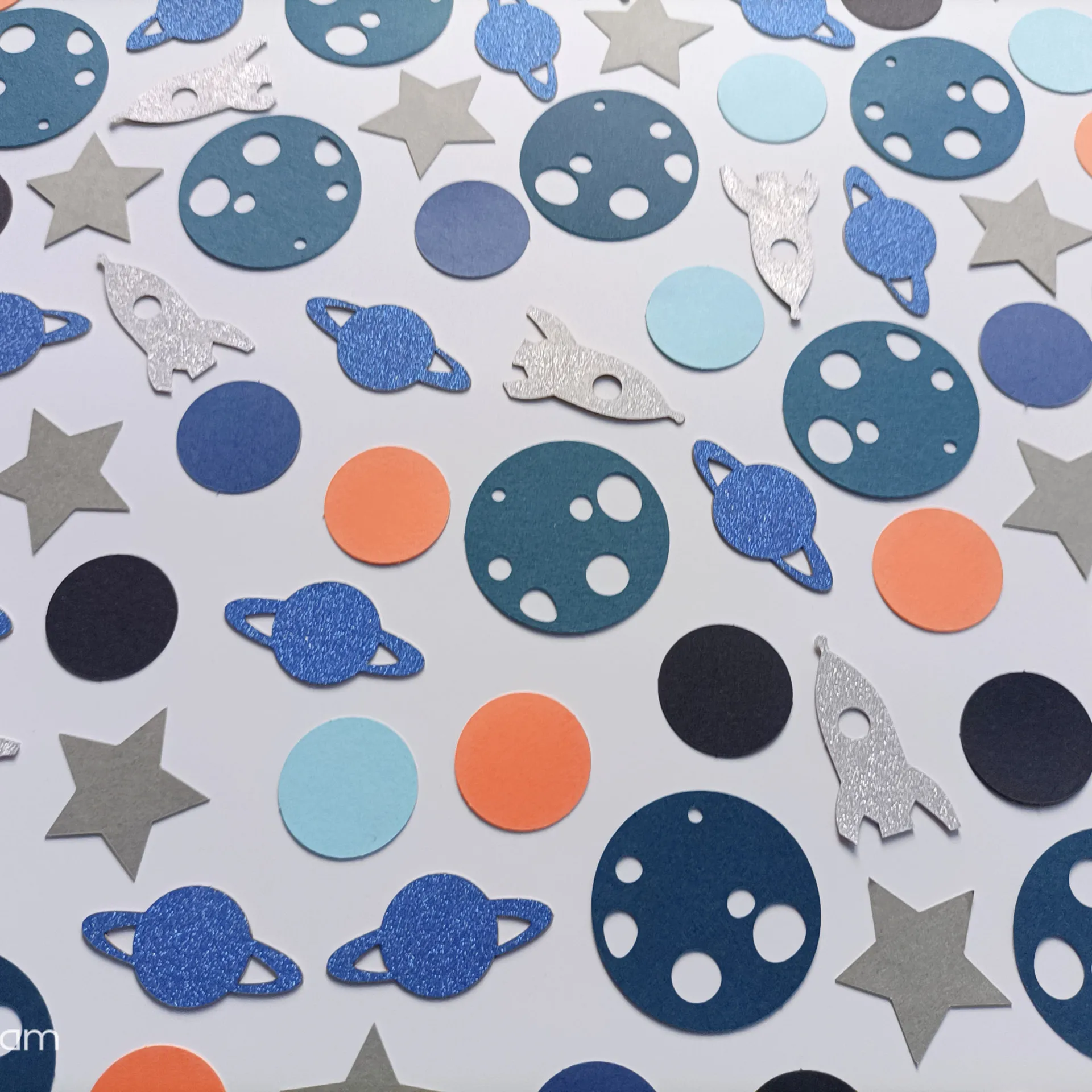 1Bag Outer Space Theme Glitter Paper Confetti Planet Rocket Table Scatter for Kdis Birthday Baby Shower Party Decoraiton