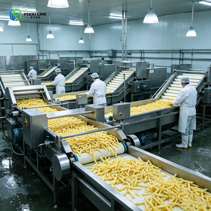 Customized Commercial Frozen Fries Production Line Full Complete Processing Line For Snack Factory