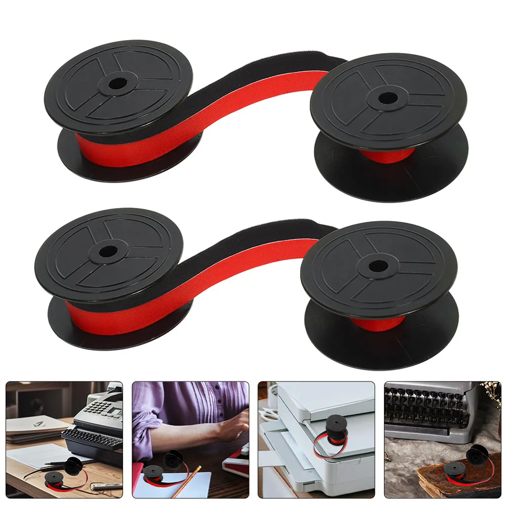 Typewriter Ink Ribbon Universal Spool Nylon Clear Replacement Halloween Christmas Black And Red Ribbon Black Ink Ribbon 2PCS