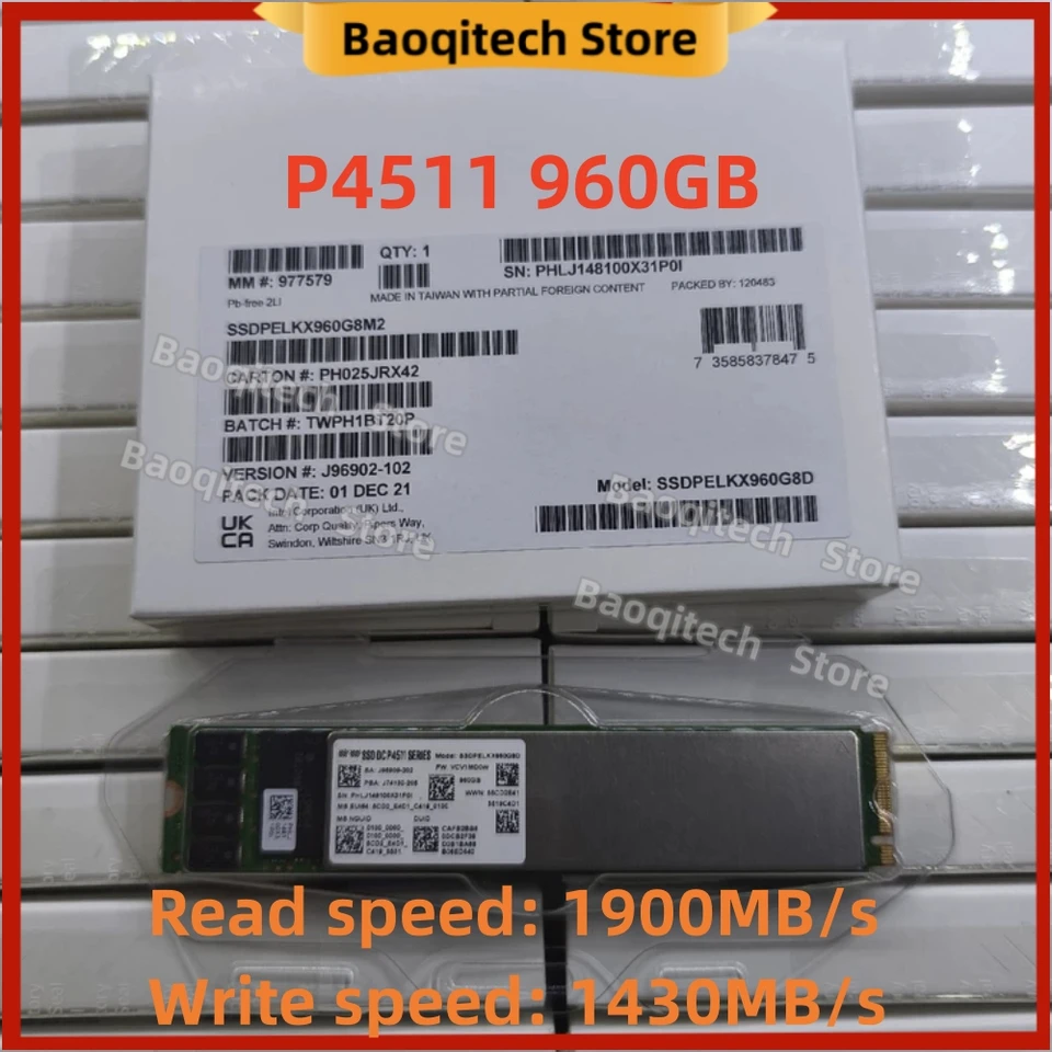 Original P4511 960gb 1tb 2tb M.2 22110 Enterprise SSD PCLE3.0X4