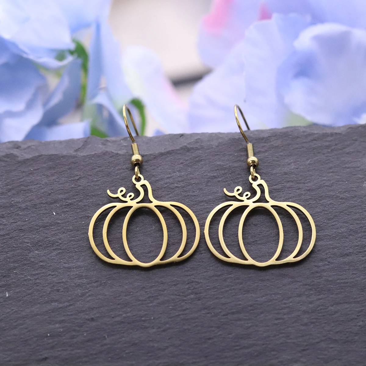 Chandler Thanksgiving Pumpkin Metal Hollow Cutout Earrings Women Jewelry Accessories