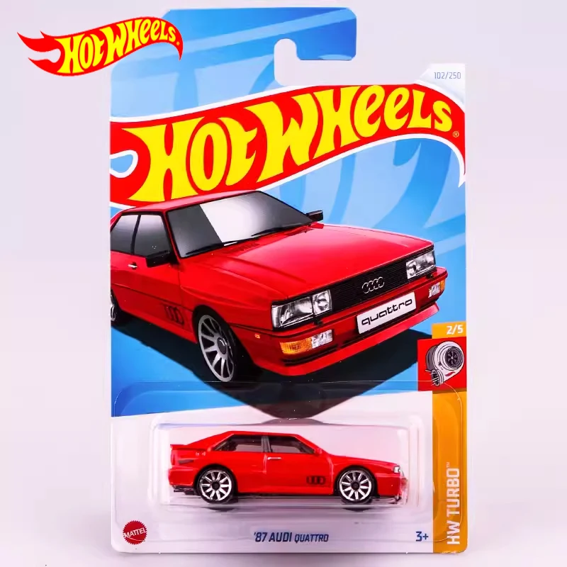 2024D Original Hot Wheels Car 87 AUDI Quattro Toys for Boys 1/64 Diecast Alloy Model Carro Vehicle Juguetes Turbo Birthday Gift