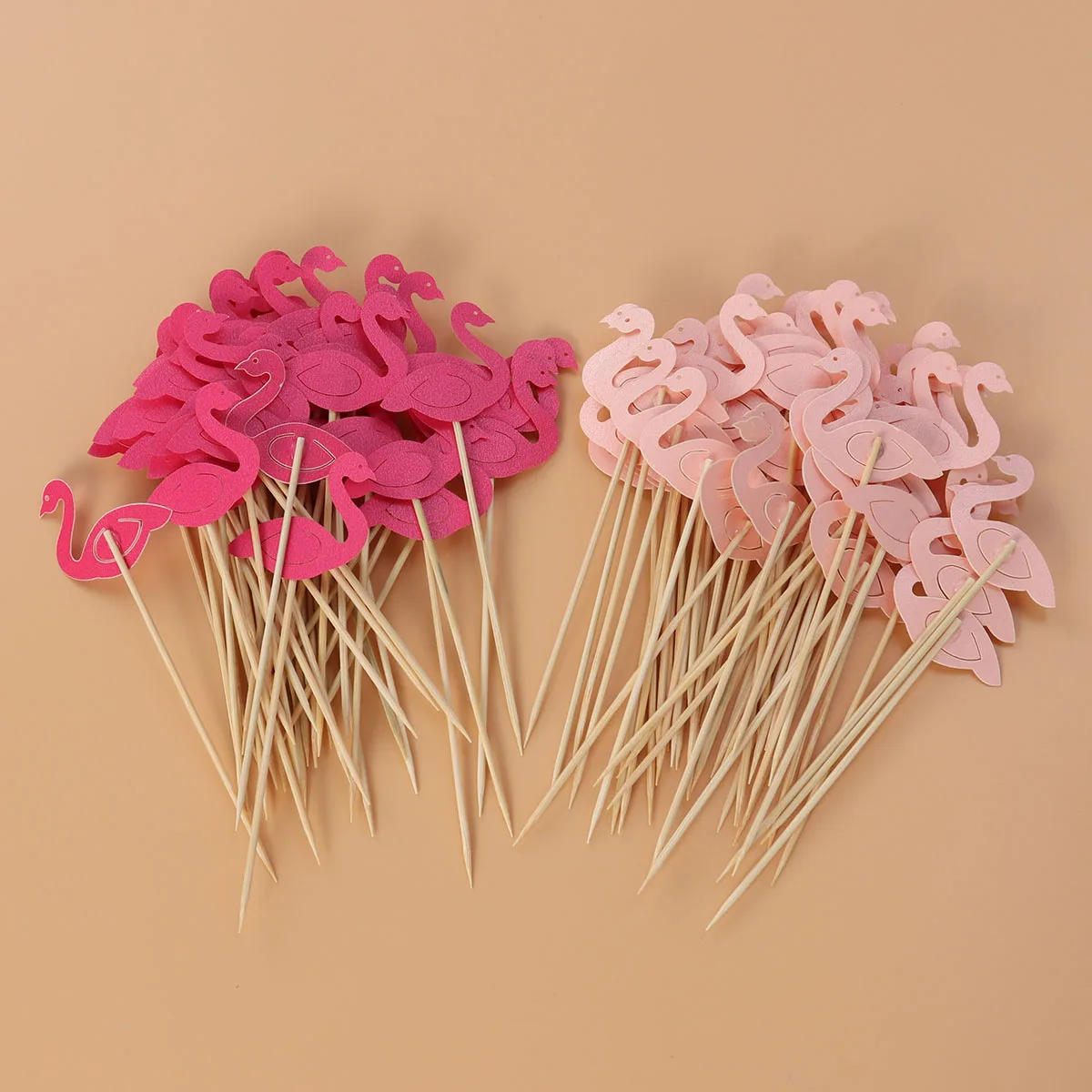 

100Pcs Flamingo Cupcake Toppers Pink Rosy Cake Picks Party Food Decoration Birthday Baby Shower Cupcake Toppers