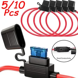 5/10Pcs Car Waterproof Fuse Box Mini Blade Adapter Line Cutoff Switch Socket 14AWG for 2V 30A Car Motorcycles Car Fuse Socket