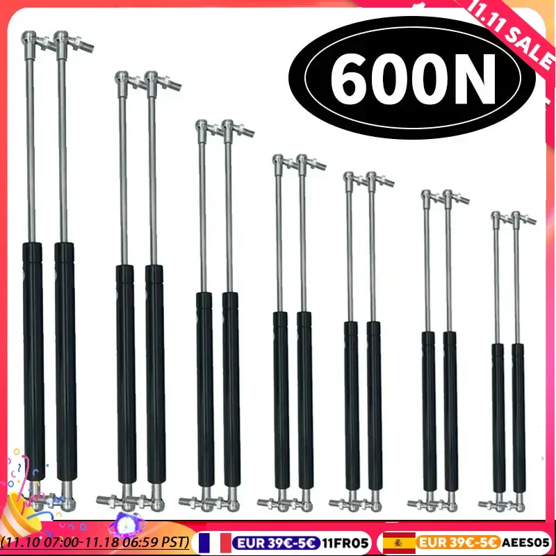 2PCS Universal 600N 300/350/400/450/500/550/600mm Strut Bars Gas Spring Support Car Caravans Door Windows Hatches Boat Bus