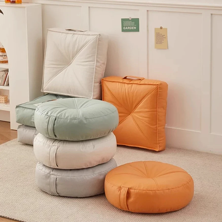 *q forPu Tuan cushion tatami mat bay window balcony floor thickened circular low stool Japanese style seat cushion sofa stool#