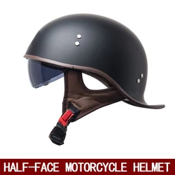 Retro motorcycle helmet helmet ladle helmet summer electric battery car motorcycle helmet black mirror for men and women